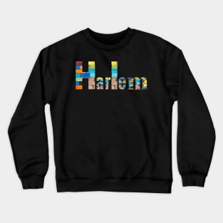 Harlem Texted Based | Colorful Abstract Brick Design Crewneck Sweatshirt